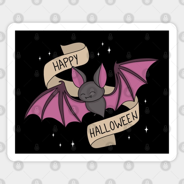 Cute Halloween Bat Sticker by valentinahramov